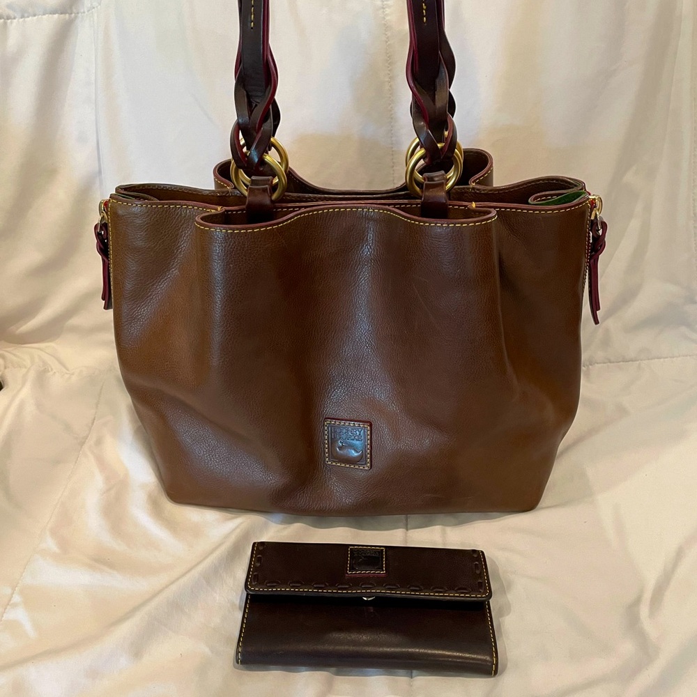 Dooney & Bourke Florentine Large Barlow Satchel AND matching wallet